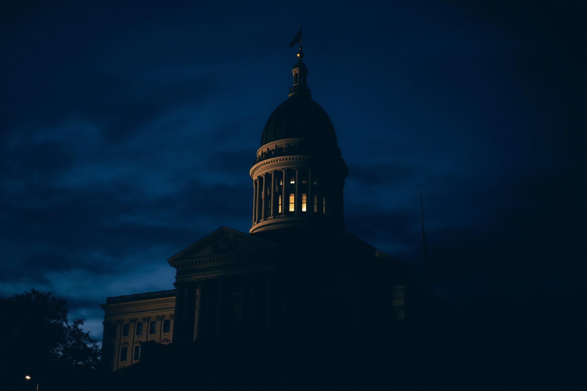 Pennsylvania State Capitol at dusk